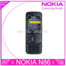 Refurbished Nokia N86 original unlocked GSM 3G WIFI GPS 8MP Mobile phone Black&White russian keyboard support free shipping