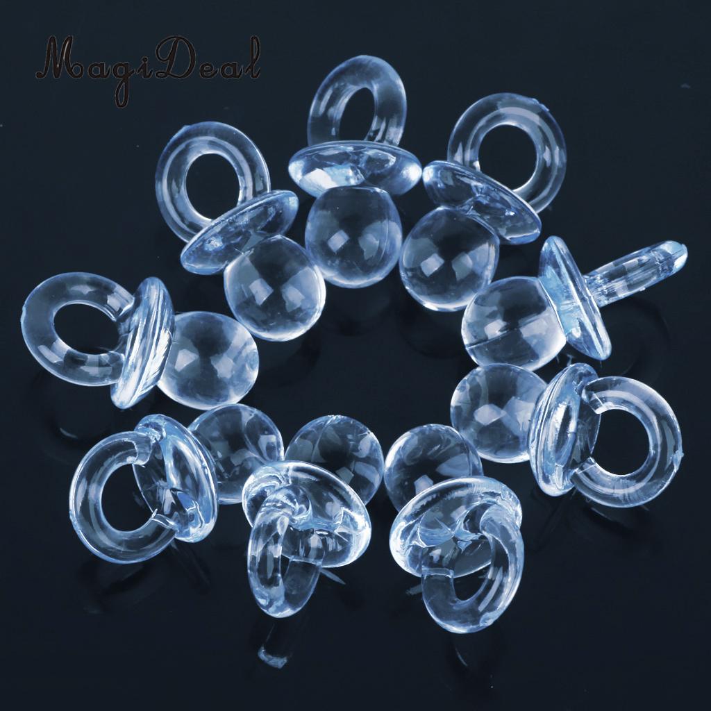 MagiDeal 50pcs/Lot Cute Mini Pacifier Charms Girl Boy Baby Shower Party Favor Nappy Cake Decor Pink