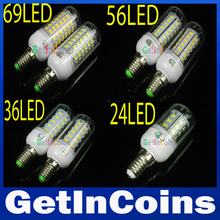 4Size  220V/110V E14 LED Bulb 9W 12W 20W 25W LED bulb 24 LEDs 36LEDs 56LEDs 69LEDs,Warm white/white SMD 5730 LED Bulb