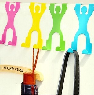 HD After humanoid cartoon style back door clothes hanger hook creative incognito free nail the door