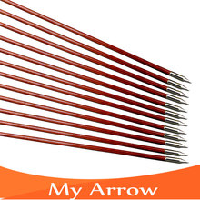 Handmade Turkey Feather Traditional Wooden Arrows For Recurve Bow 12pcs 30 Long Bow Archery Wooden Arrows
