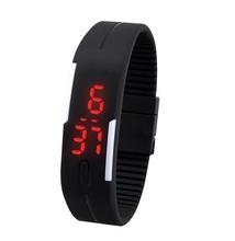 Caliente! 2015 a prueba de agua las teclas táctil square dial Digital de la jalea silicón de la pulsera LED reloj de pulsera deportivo moda mujer hombre reloj
