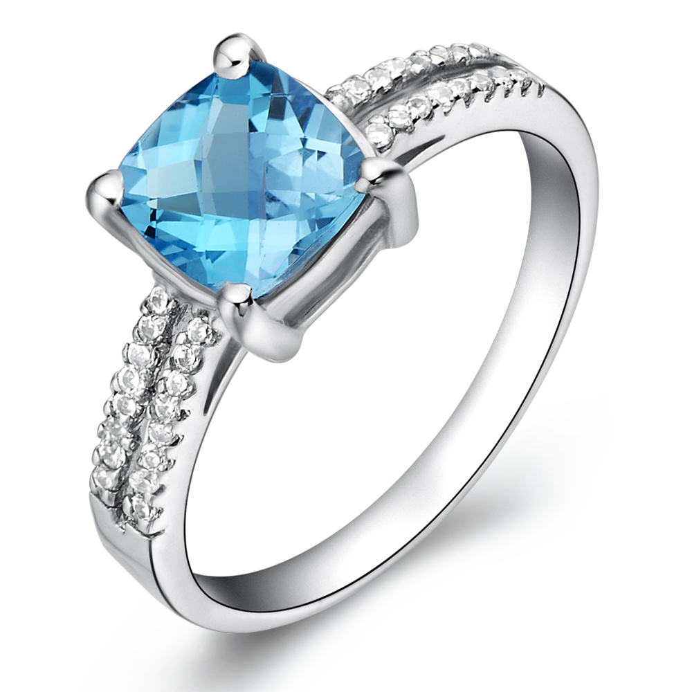 sterling silver blue topaz ring