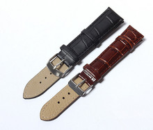 1 unid 20 mm cuero genuino de la correa hebilla de acero reloj de pulsera de banda suave