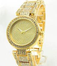 New Luxury Brand Gold alloy Geneva Watch Women Watches Men Clock Digital Diamond quartz watch Casual