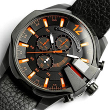 Envío gratis 2014 nuevos hombres de moda de lujo a estrenar reloj del cuarzo del cuero banda reloj de hombre reloj militar recreativo reloj deportivo