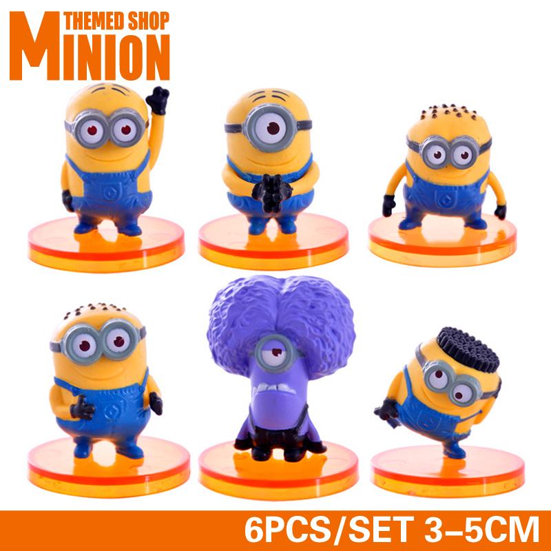6pcs set 3 5cm despicable me minion figure minions 6pcs set 3 5cm despicable me minion figure minions