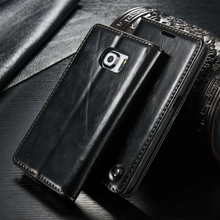 Luxury Phone Cases For Samsung Galaxy S7 S7 Edge Original Brand Genuine Leather Magnet Auto Flip