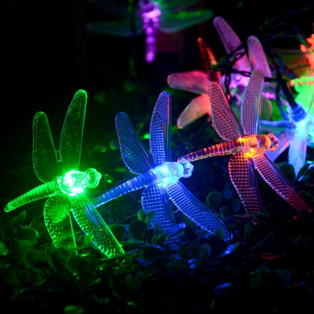Battery Operated Dragonfly String Lights 20 LED 2m Fairy Lighting Decor 8 Modes Automatic Timer ...
