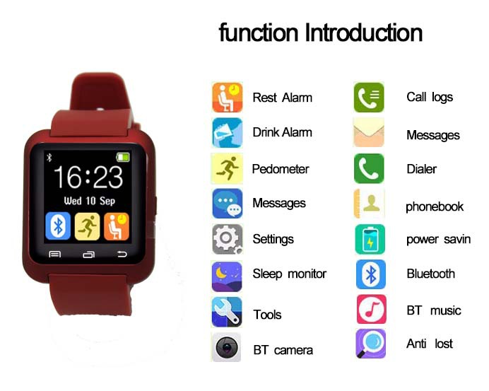  U80 Smartwatch  iPhone Samsung  Sony LG Android  BT -  -  -bluetooth  