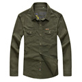 AFS JEEP Army Green Shirts Men Shirt 100 Cotton Size 3XL Military Outdoor Chemise Homme Camisa