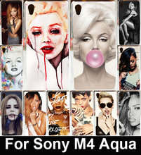 Sexy Woman Rihanna Marilyn Monroe Painting Cover Case For Sony Xperia M4 Aqua Dual E2303 E2333 E2353 Cellphone Cases Skin Shell