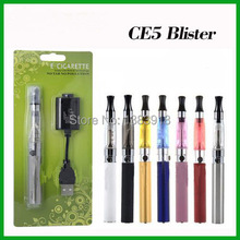 EGO CE5 Kit CE5 Atomizer 650mah 900mah 1100mah e-Cigarette ego t Battery ecigar Blister pack 9 colors available Free Shipping