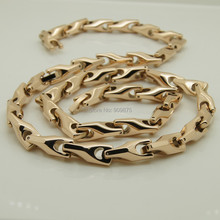 vary width length 14”-40” 8mm width rose gold plating classic design bike chain men/women hi-tech tungsten necklaces