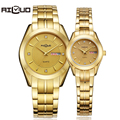 Brand 1 Pair Luxury Fashion Casual Lovers Watch Men Women s Quartz Gold Wristwatch Sapphire Week