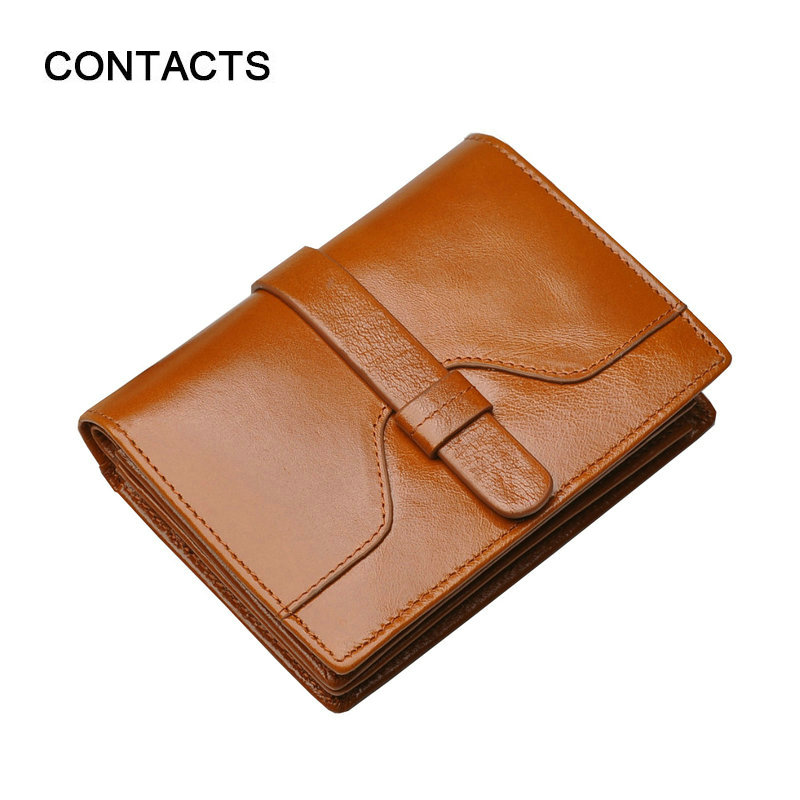 2015 Classic Female Purse Wallet Oil Wax Leather Wallet Leather Handbag Short Paragraph Document Package C1162