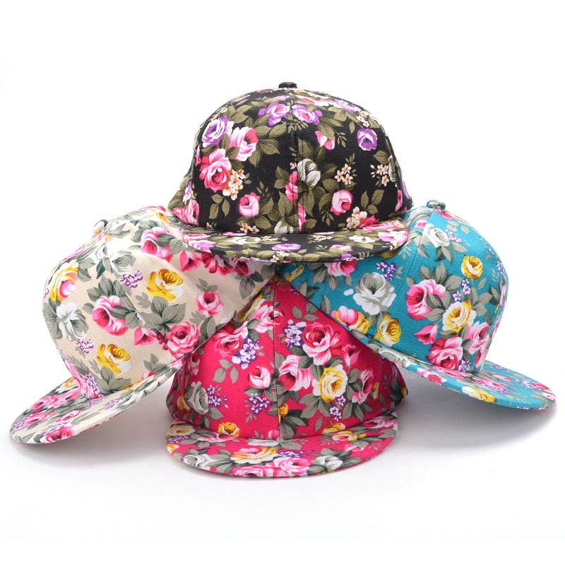 gorras planas para mujer de flores