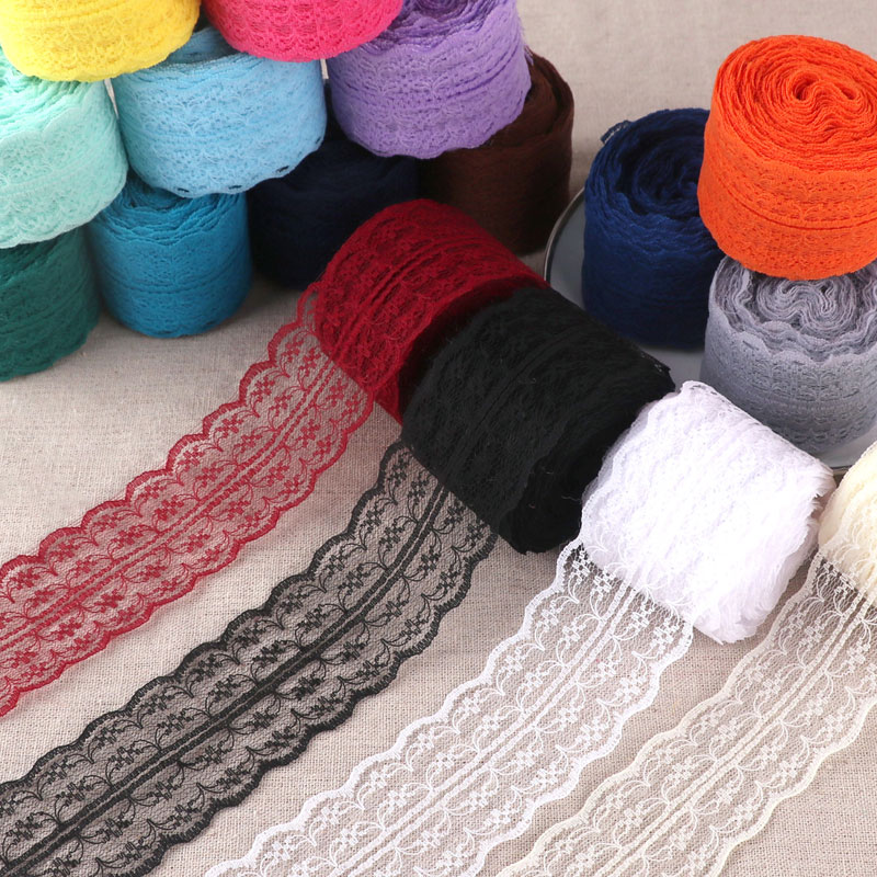 Description Picture 2 of item10Meters/Roll 4.5cm Beautiful Lace Trim  DIY Apparel Sewing & Fabric Wedding Christmas Decoration Floral Embroidered Lace Ribbon