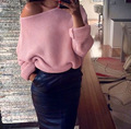 7 colours woman off shoulder sweater 2016 autumn winter casual knitted slash neck ladies pullovers pull