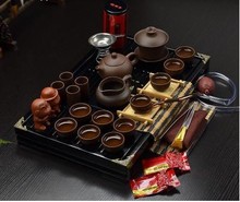 2015 New Instocked Hot Sale Ordovician Tea set Ceramic kungfu Tea Set 28pcs Solid Wood Tea