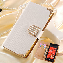 Wallet Flip Leather Case for Nokia Lumia 520 Luxury Bling Rhinestone Phone Case for Nokia Lumia 520 Cover with Card Slot