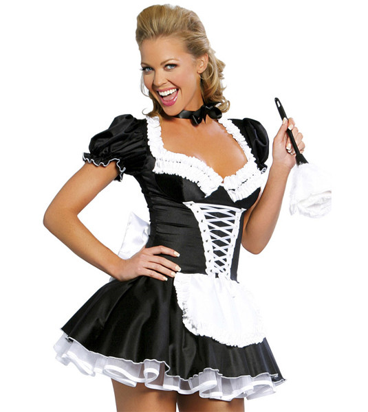 2021 Wholesale Plus Women Sexy Late Nite French Maid Costume Servant 6668