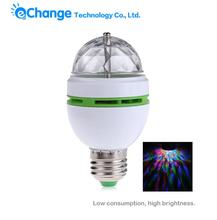 Mini LED E27 3W Full Color LED Stage Light DJ Lamp Light RGB Crystal Auto Rotating