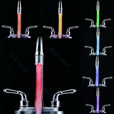 Free Shipping Glow LED Light Faucet Tap Water Shower Automatic 7 Colors Changing A6