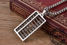 classic punk gothic retro movable abacus Stainless Steel 100% Titanium Steel personality Men’s Necklaces Pendant Free Shipping