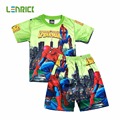 Lenrick 2016Pajamas For Boy Pajamas Set Baby Girls Kids Clothes Children Cartoon Clothing Set Spiderman Kids