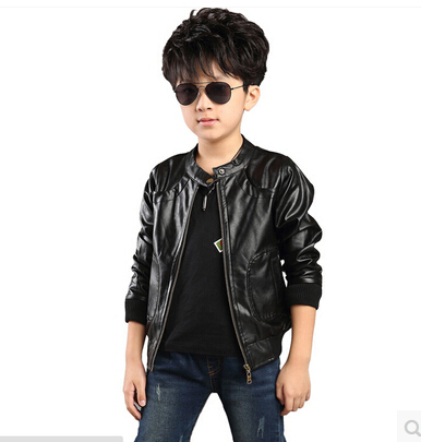 boys black leather jacket Picture - More Detailed Picture about ...