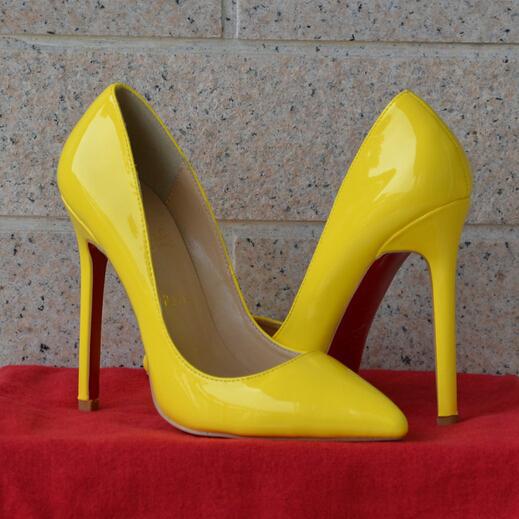 yellow and red heels