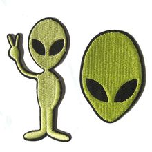 2Pcs Alien Iron on Patches Great Gift for Men and Women/ramakian Bags Jeans Jackets Embroidered Patches