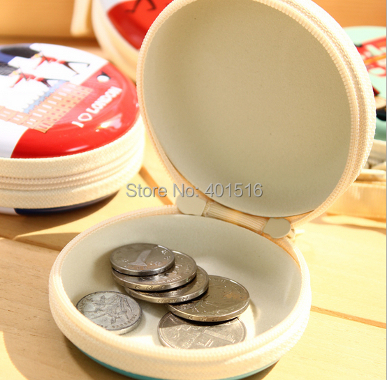 2014 New Korea Style Cute Royal Police Round Tin Purse Coins Purse