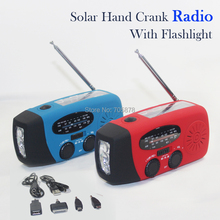 solar radio AM/FM hand crank solar radio with flashlight emergency phone charger