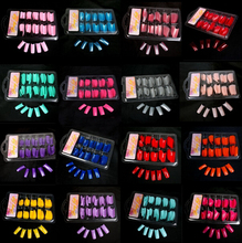 100 PCS/Pack French Fake Nails Beauty Acrylic Nail Tips Sex Products Faux Ongles for Nail Art Multi Color Choose