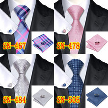 2015 Fashion Novelty Tie Silk Jacquard Necktie Hanky Cufflinks Set Business Wedding Ties For Men Free