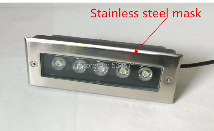 Description Picture 4 of itemFactory Wholesale price 5x2W LED wall washer lights,RGB / White Led outdoor light,85~265V,IP68,200*80*60MM Led underground lamp