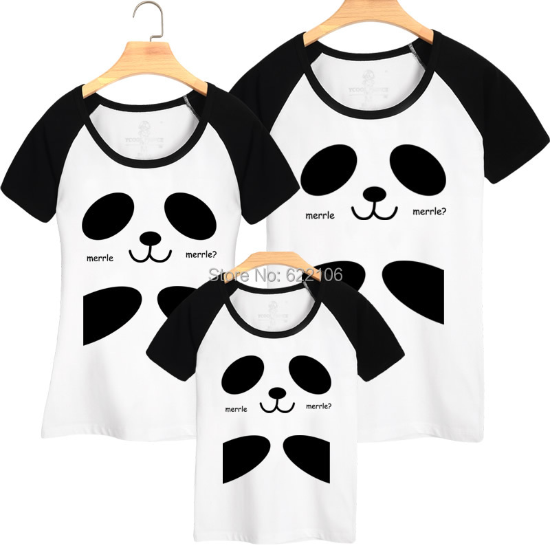 Matching Father Mother Daughter Son Clothes Panda T shirt ...