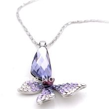 Charm Crystal butterfly Pendant necklace Free shipping withAAA crystals NC 104 designer Jewelry RIhood Jewery 2016