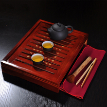 Drinkware Yixing zisha purple sand Kung fu tea set Solid wood tea tray tea cup ceremony
