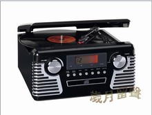 Old fashioned gramophone antique cd player lp vinyl player antique radio-gramophone classical decoration cd machine audio