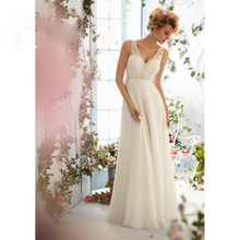 Vestido De Novia Sexy Chiffon Beach Wedding Dress Cheap V-neck Wedding Dress 2016 Robe De Mariage Sweatheart Bridal Gown wh1587