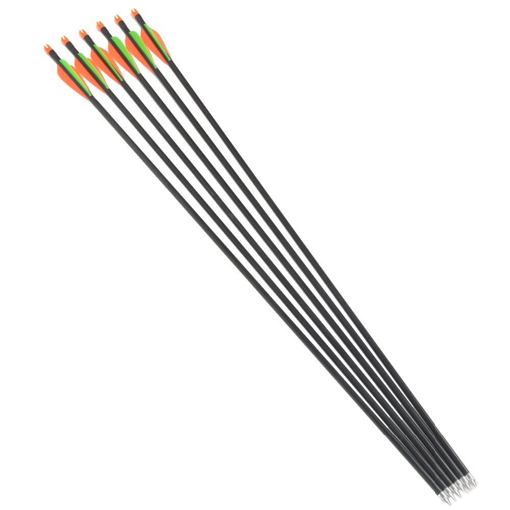 6pcs lot 32inch Spine 400 Fiberglass Arrows For Recurve Bow Compound Bow Arrow with Protect Cover