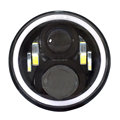 7INCH 50W LED Headlights High Low with White DRL Amber Turn Signal Halo for 97 15