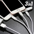 Benks Original 3A USB Cable for iPhone Samsung Xiaomi 3 in 1 Durable Nylon Braided Tangle
