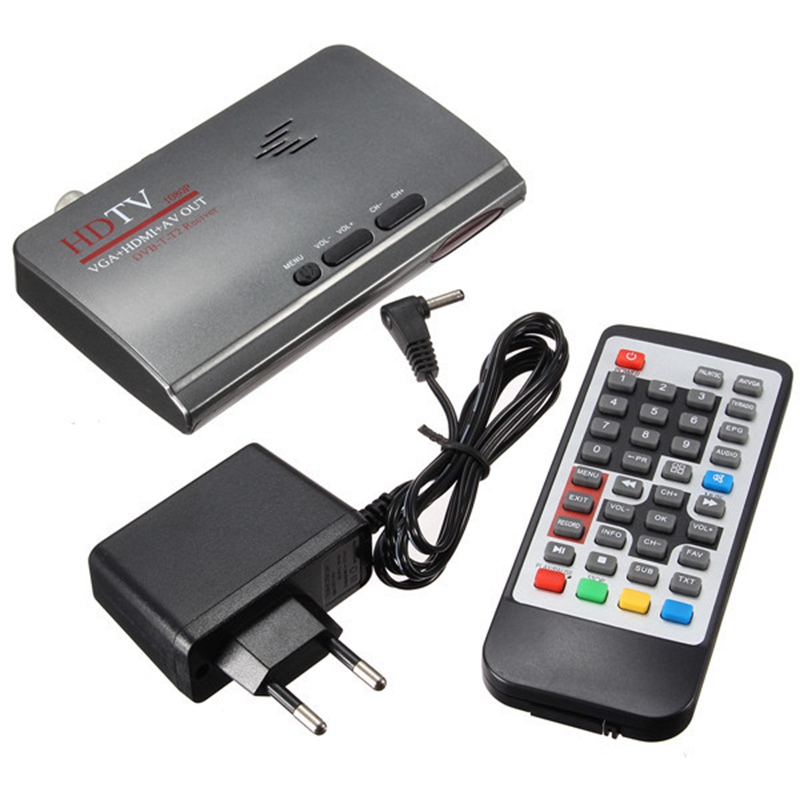 1080P Full HD HDMI DVB-T T2 TV Box VGA/AV Tuner Receiver Converter With Remote Control
