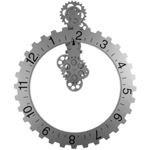 DIY Assembly Metallic Gear Wall Clock Quartz Movement Mechanical Clocks Creative Home Decor Gift Glossy Material Muted Clocks