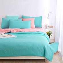 Green+pink solid color Bedding sets 3/4pcs for king queen full duvet cover set bedclothes bed quilt comforters double linen set