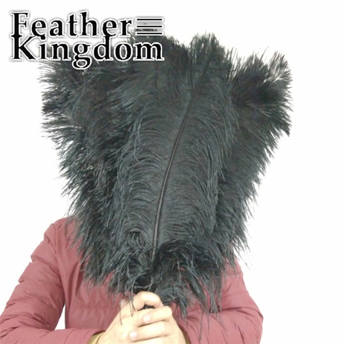 50-55cm black ostrich feather 1